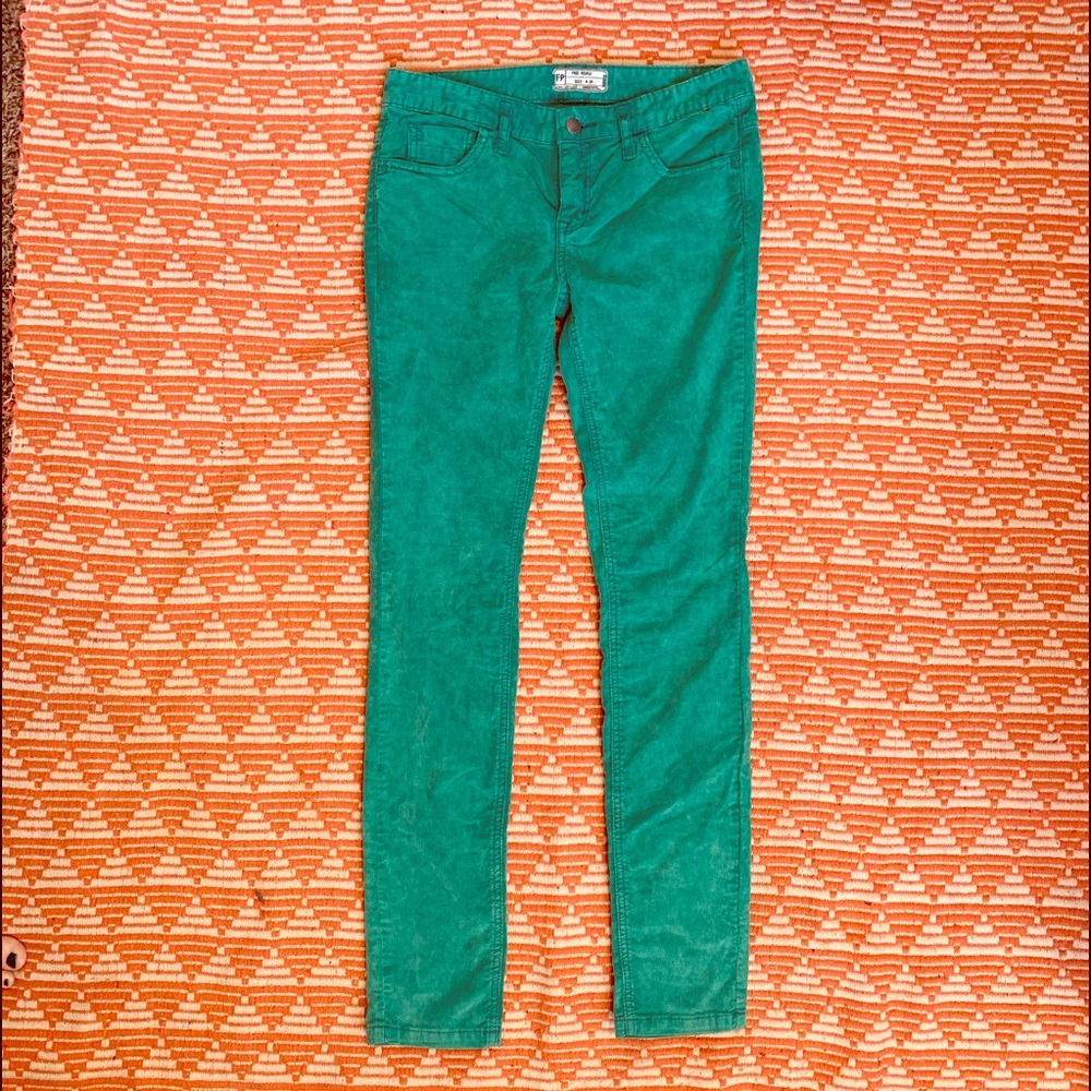 Free People Kelly Green Courdoroys Sz 27 NWOT